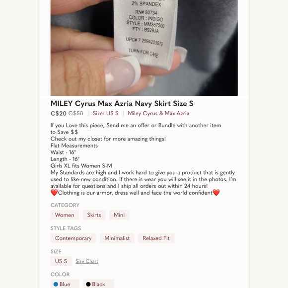 2/25$***Miley Cirus Max Azria  / Mini Skirt - Picture 3 of 6